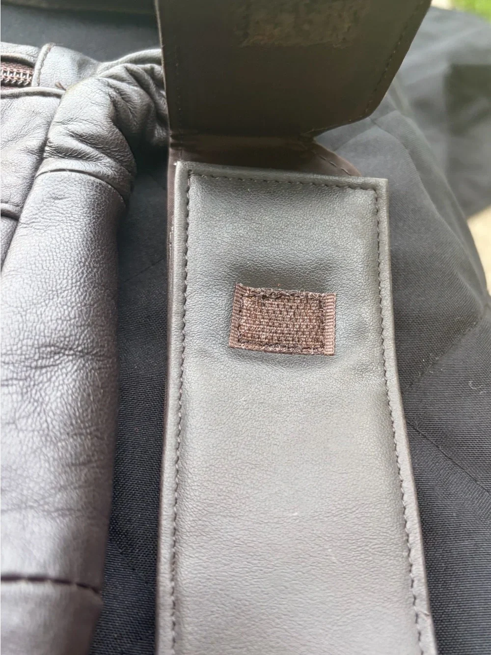 Genuine Leather Brown Crossbody Messenger Bag + Pouch
